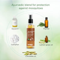 Vitro Mosquito Repellent Spray - Mosquito Repellents for Kids, Safe and Gentle on Skin, Pleasent Smell | 100 ml Body Spray bottle
