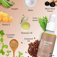 BAKE 95% Pure Rosemary Oil Hair Serum for Hairfall Control with Anagain & Biotin | Scalp Serum For Hair Growth & Dry, Frizzy Hair | For Women & Men | 50ml