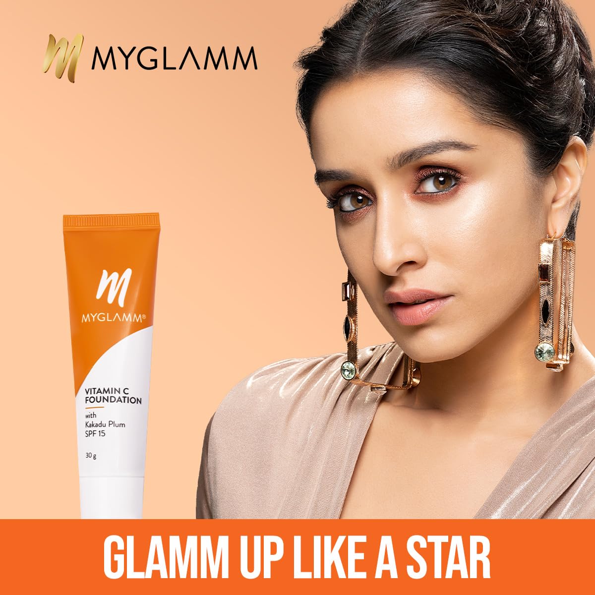 MyGlamm Vitamin C Foundation - Oat (Light Warm) | Long Lasting, Medium To Full Coverage Foundation With SPF 15 With Hyaluronic Acid (30g)