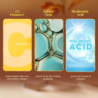 VLCC Vitamin C Serum - 30ml | Ferulic Acid - Protects Skin, Reduces Fine Lines and Wrinkles | Hyaluronic Acid - Stimulates Regeneration, and Skin Hydration with 15% Vitamin C