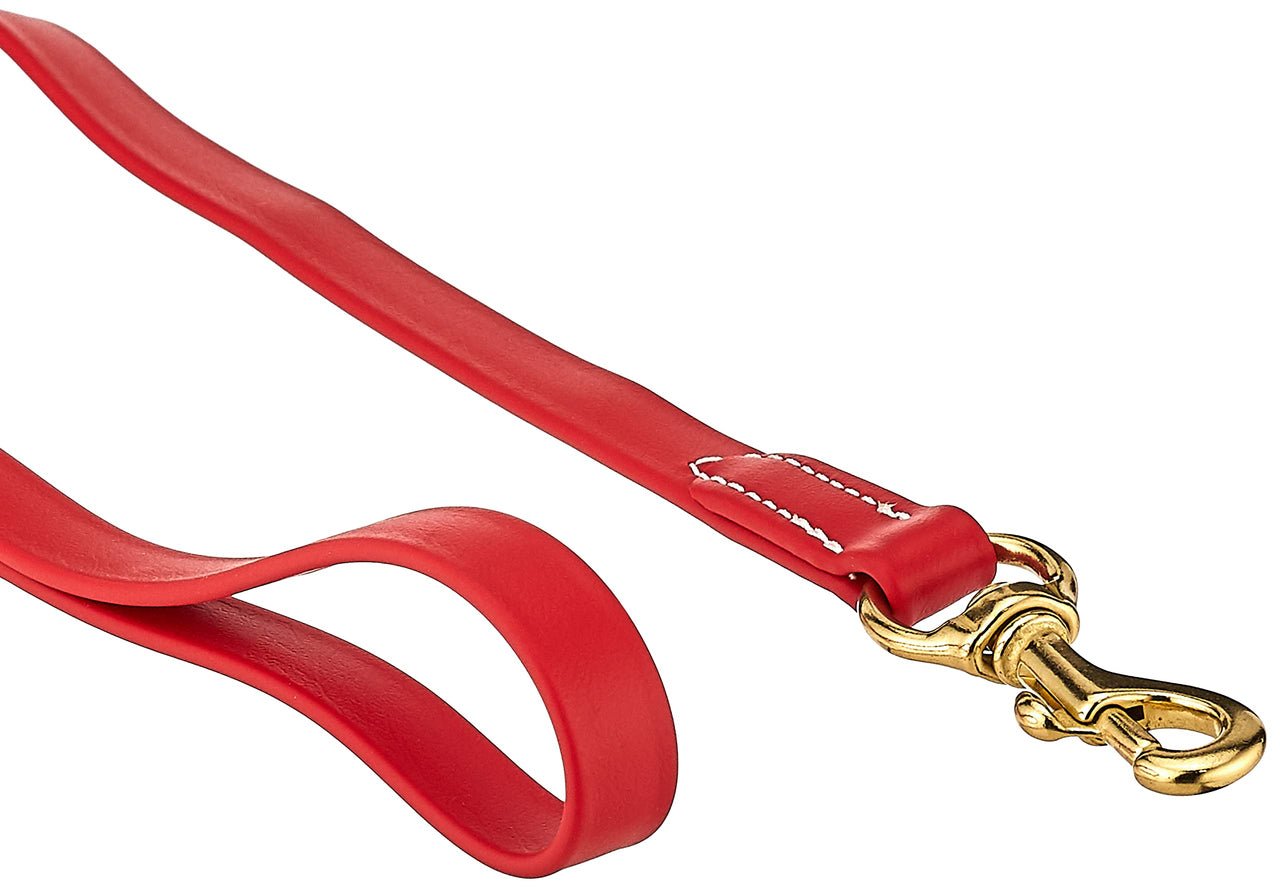 J&J Dog Supplies Biothane Dog Leash, 3/4" Wide by 6' Long, Red