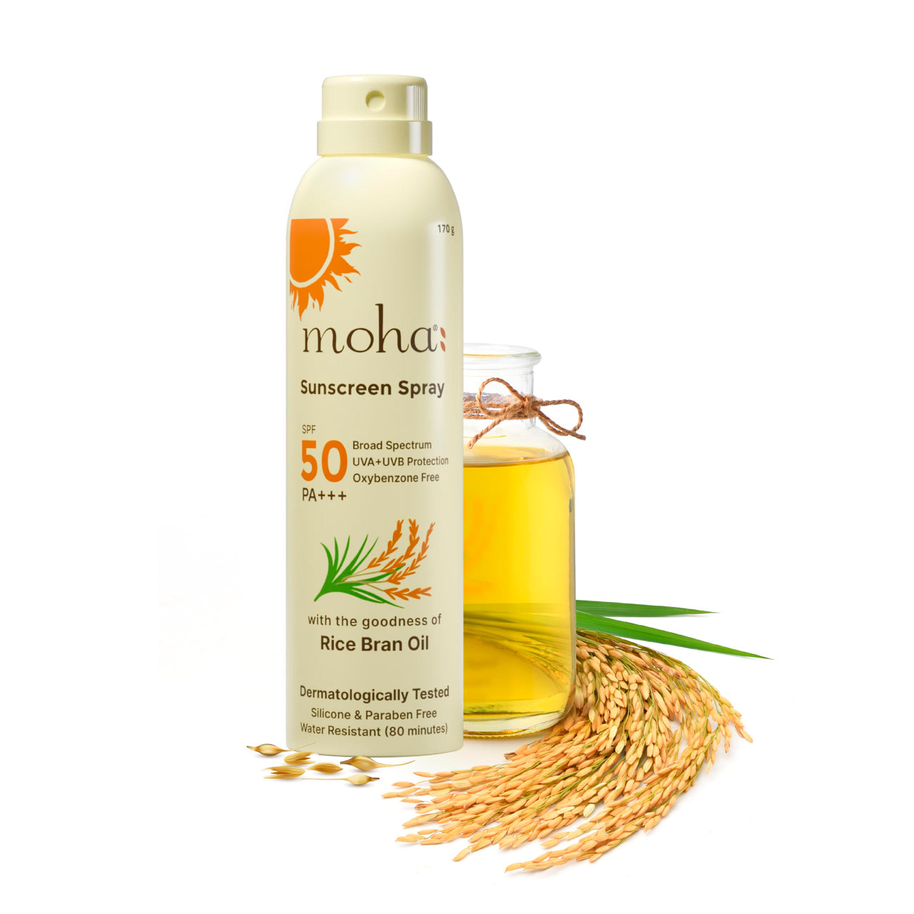 Moha Sunscreen Spray Spf 50 Body Sunscreen Spray Waterproof Lightweight Uva+Uvb Protection, No White Cast, Broad Spectrum Pa+++, For Women & Men, Spray Sunscreen for face & Body,170ml Pack Of 1