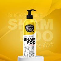 Wagging Tails Slick & Shine 5-In-1 Pet Shampoo-200 Milliliter Deodorize & Moisturise The Skin|Remove Dirt Help To Repair Damaged Hair Anti-Itching & Anti-Dandruff Deep Cleanser All Breed Dog & Cat