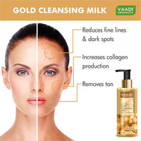 Gold Cleansing Milk with 24k Gold Leaf - 3-skin Benefits (250 ml)