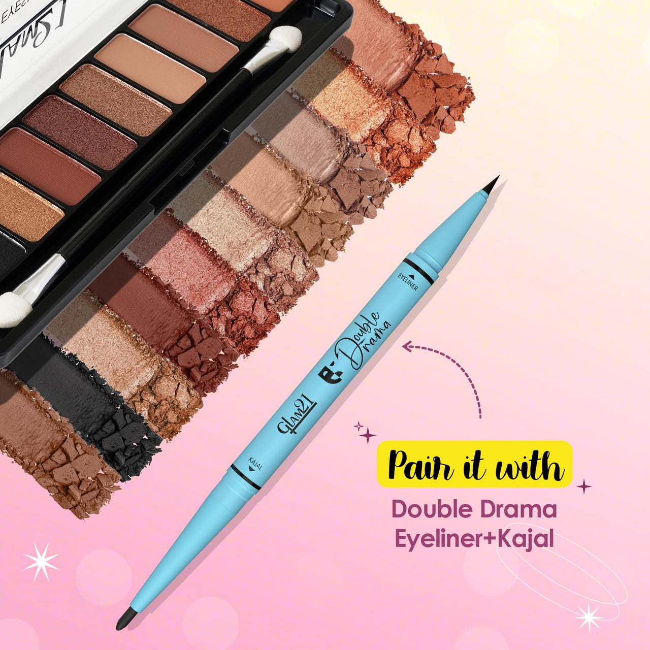 Glam21 Floral beauty 10 Color Eyeshadow Palette |Long-Lasting | Smudge Free | Long Wearing And Easily Blendable Eye Makeup Palette Matte, Shimmery And Metallic Finish Floral beauty