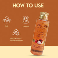 Jovees Herbal Organic Onion Hair Oil 100ML | Controls Hair Fall, Promotes Growth | Contains Onion Seed Oil, Olive oil, Sesame oil, Almond oil | Suitable for All Hair Types