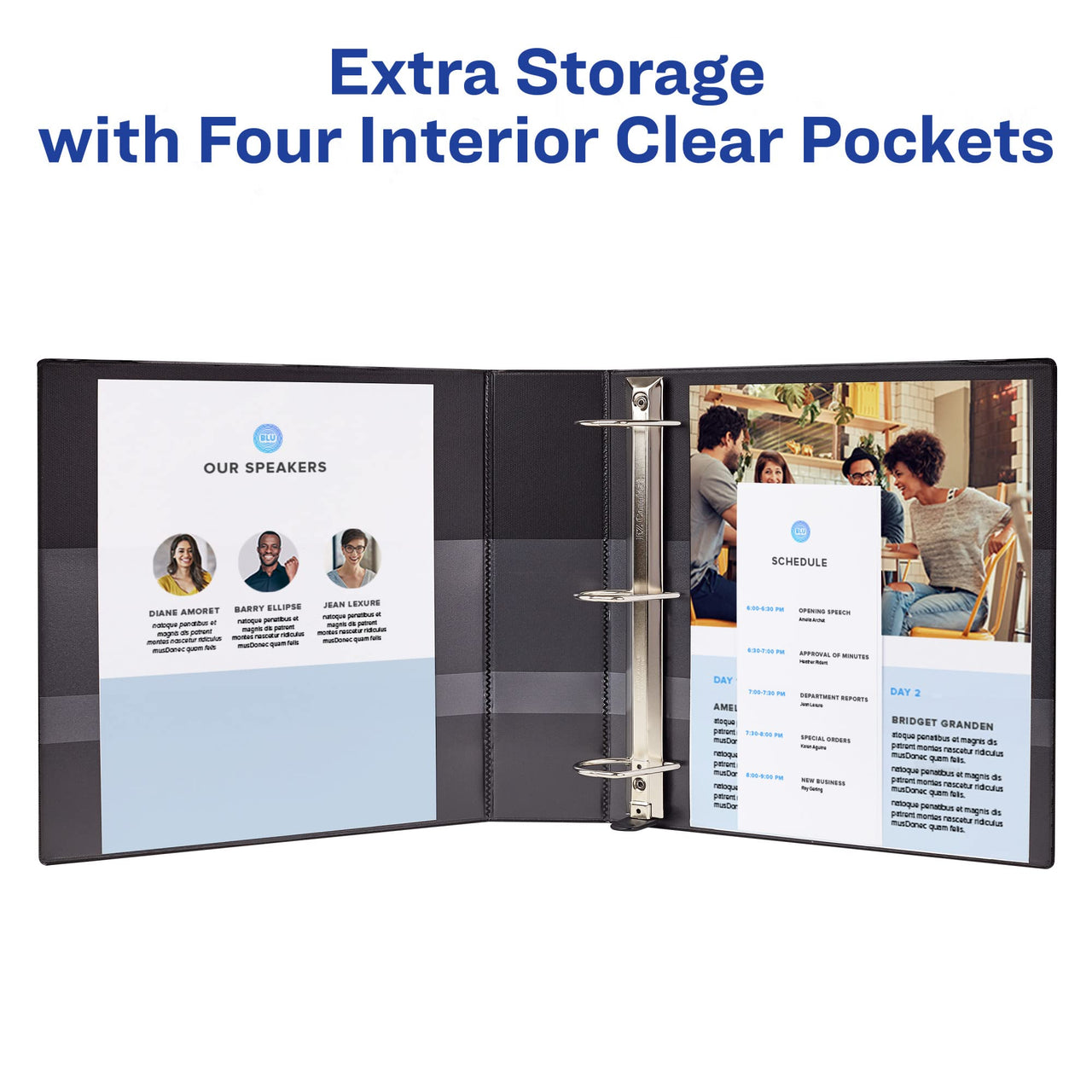 Avery Heavy-Duty View 3 Ring Binder, 2" One Touch Slant Rings, Holds 8.5" x 11" Paper, 1 Light Blue Binder (05501) 2" 1 Pack