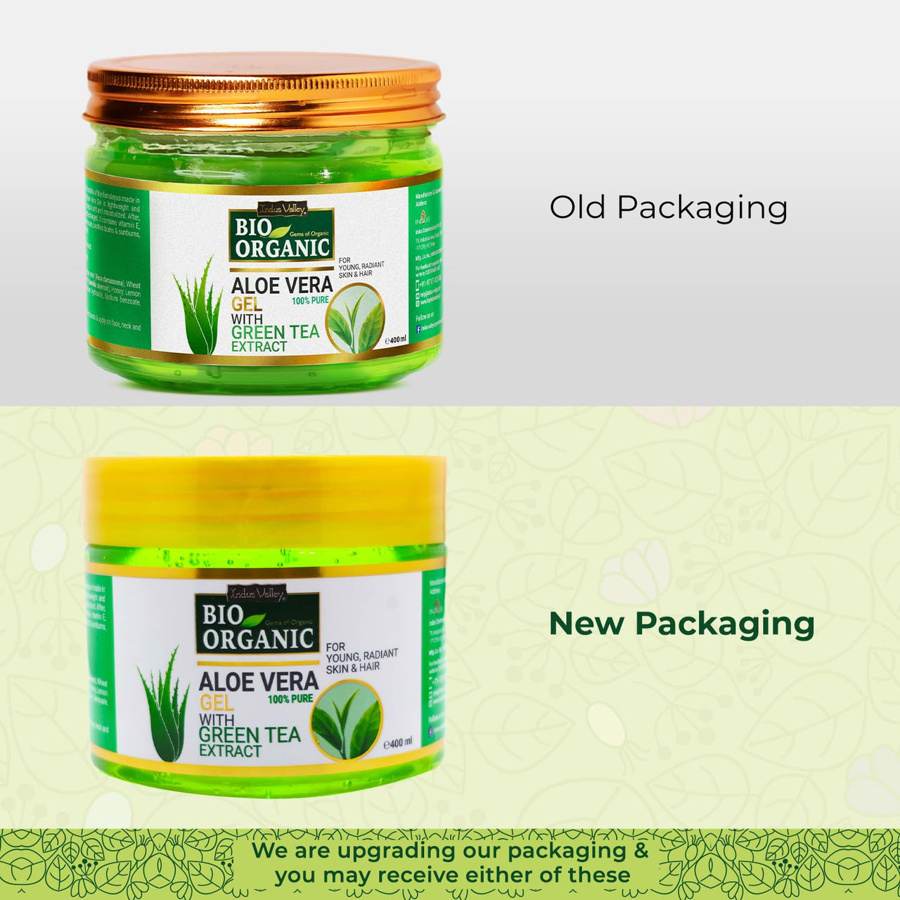 Indus Valley Bio Organic Pure Natural Non-Toxic Aloe Vera Gel smooth gel for Acne, Scars, Glowing, Radiant And Moisturise Skin -400 ml