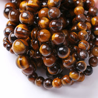 10MM 36PCS Natural Stone Yellow Tiger Eye Stone with Iron Mine Beads for Jewelry Making DIY Bracelet Energy Crystal Healing Power Iron Yellow Tiger Eye 10mm
