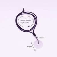 ASGIFT Lucky Coin Crystal Necklace 30mm Round Donut Natural Quartz Protection Pendant with Adjustable Rope Reiki Healing Crystal Stone Spiritual Necklaces for Men Women White-Clear Quartz