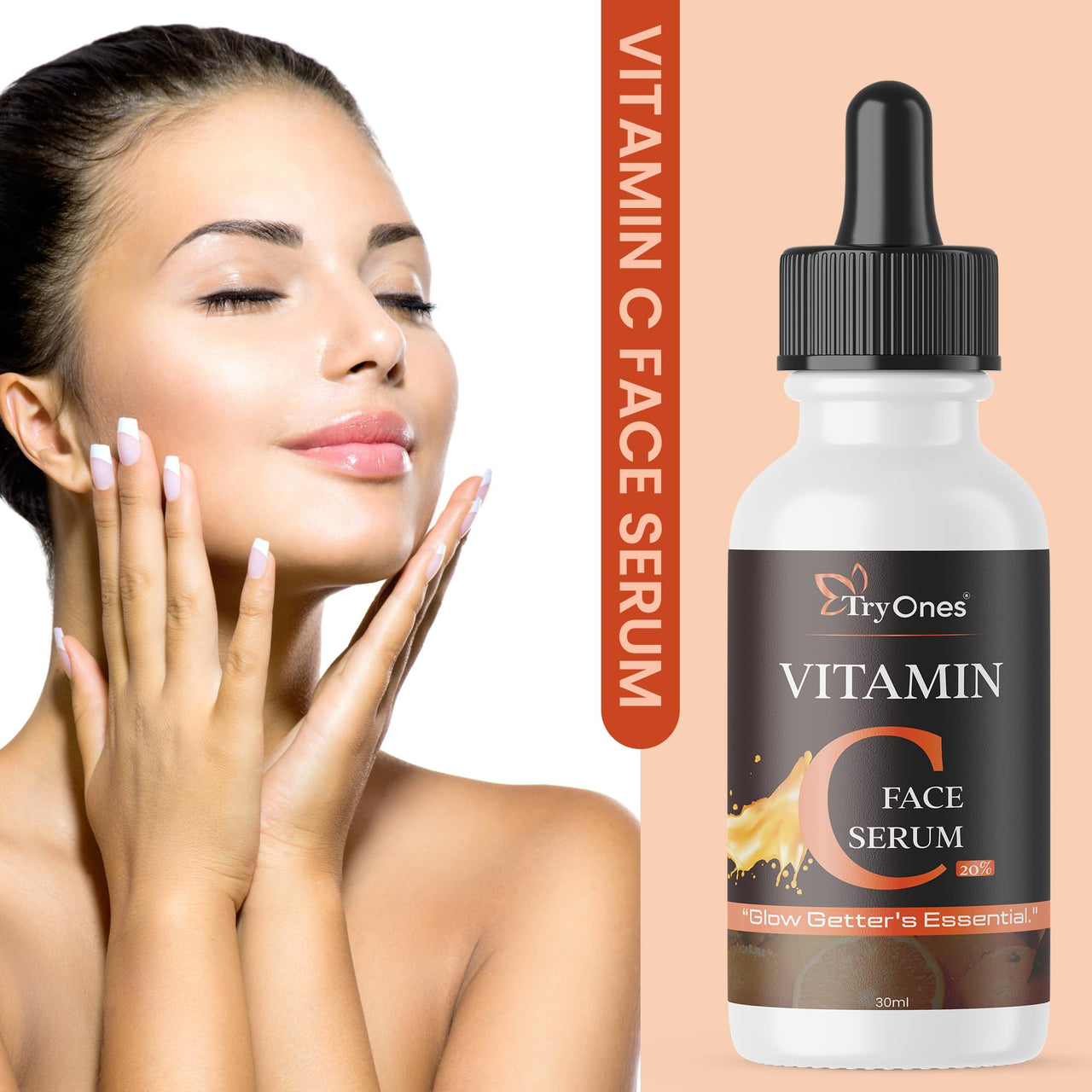 TryOnes Skin Naturals, Bright Complete 30X Vitamin C Booster Face Serum, Increases Skin's Glow Instantly and Reduces Spots Overtime for Men & Women_Vitamin C Facial Serum_30ml
