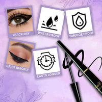 Iba Long Stay Liquid Eyeliner, Jet Black, 6.5ml | Waterproof, Smudge Proof | Halal Certified & Vegan Makeup