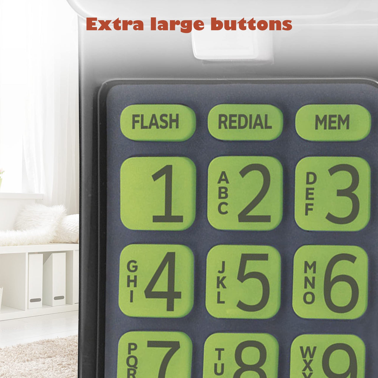 AT&T TRIMLINE 213-11 Corded Home Phone with Extra Big Buttons & Visual Ringer. No AC Power Required, Improved Easy-wall-mount, Lighted Keypad, 10 Speed Dial Keys, Volume Control,Senior Friendly. BLACK