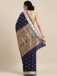 Pandadi Saree Women's  Paithani Silk Saree With Blouse Piece