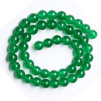 46pcs 8mm Natural Chinese Green Jade Beads Chalcedony Round Loose Gemstone Crystal Energy Healing Power Stone Beads for Jewelry Making DIY Bracelet (8mm, Chinese Green Jade)