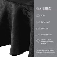 ELRENE HOME FASHIONS Caiden Elegance Damask Fabric Tablecloth, 70