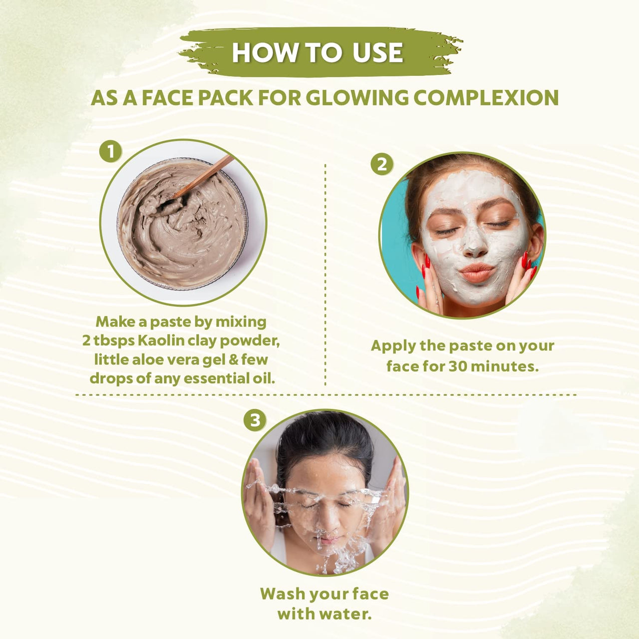 INDUS VALLEY Bio Organic Kaolin Powder | China clay For Skin Face Mask - (100g+100g =200g)