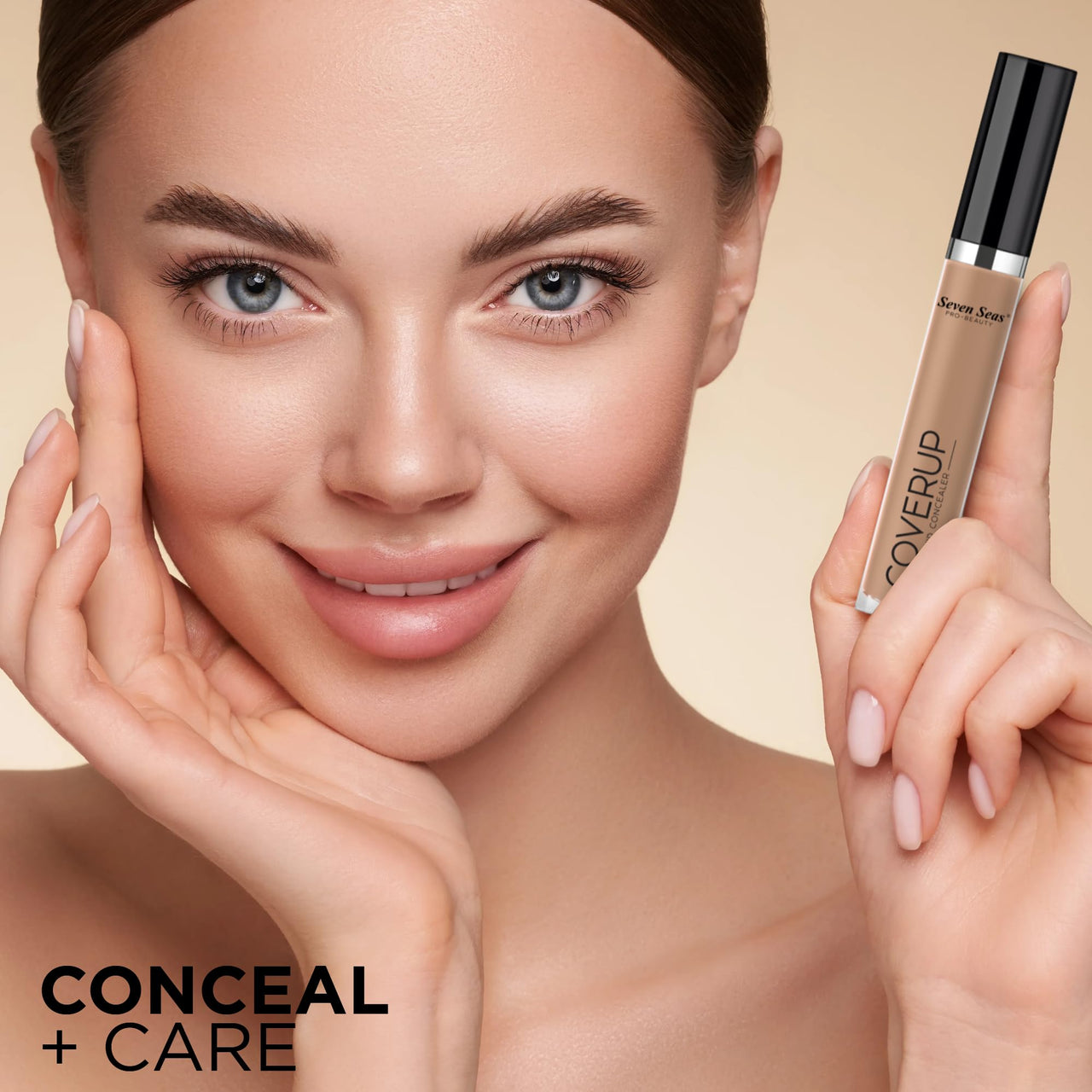 Seven Seas Cover Up Liquid Concealer | Oil Free and Light Weight Concealer with Matte Finish | Full Coverage Liquid Concealer for Face Makeup | Easily Blend-able | Nude-7ml