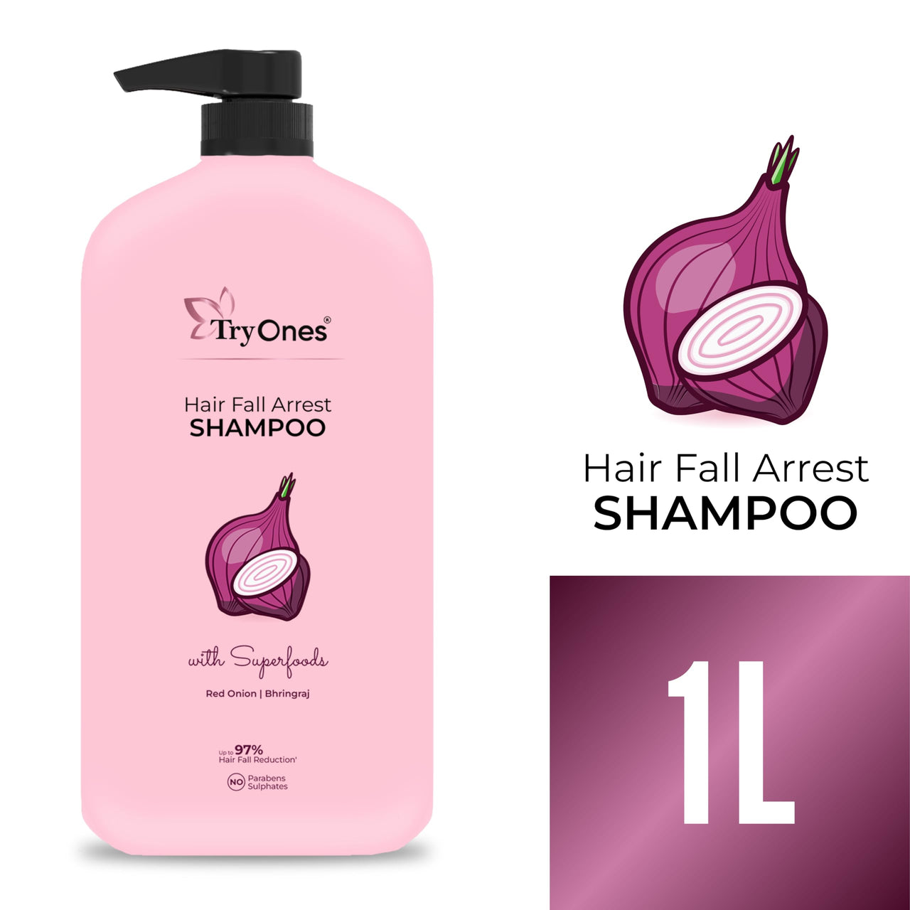 TryOnes Hairfall Shampoo|Prevents Hair Fall And Thinning |Promotes Healthy Hair 1000 ml