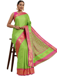Pandadi Saree Women's  Cotton Silk Saree With Blouse Piece