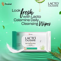 Lacto Calamine Daily Cleansing Facial Wipes 25N Each - Pack of 3 | Wet Wipes for Face with Aloe Vera, Cucumber & Vitamin E | Makeup Remover Wipes| Hydrating,Refreshing, Soothing|Paraben & Alcohol Free