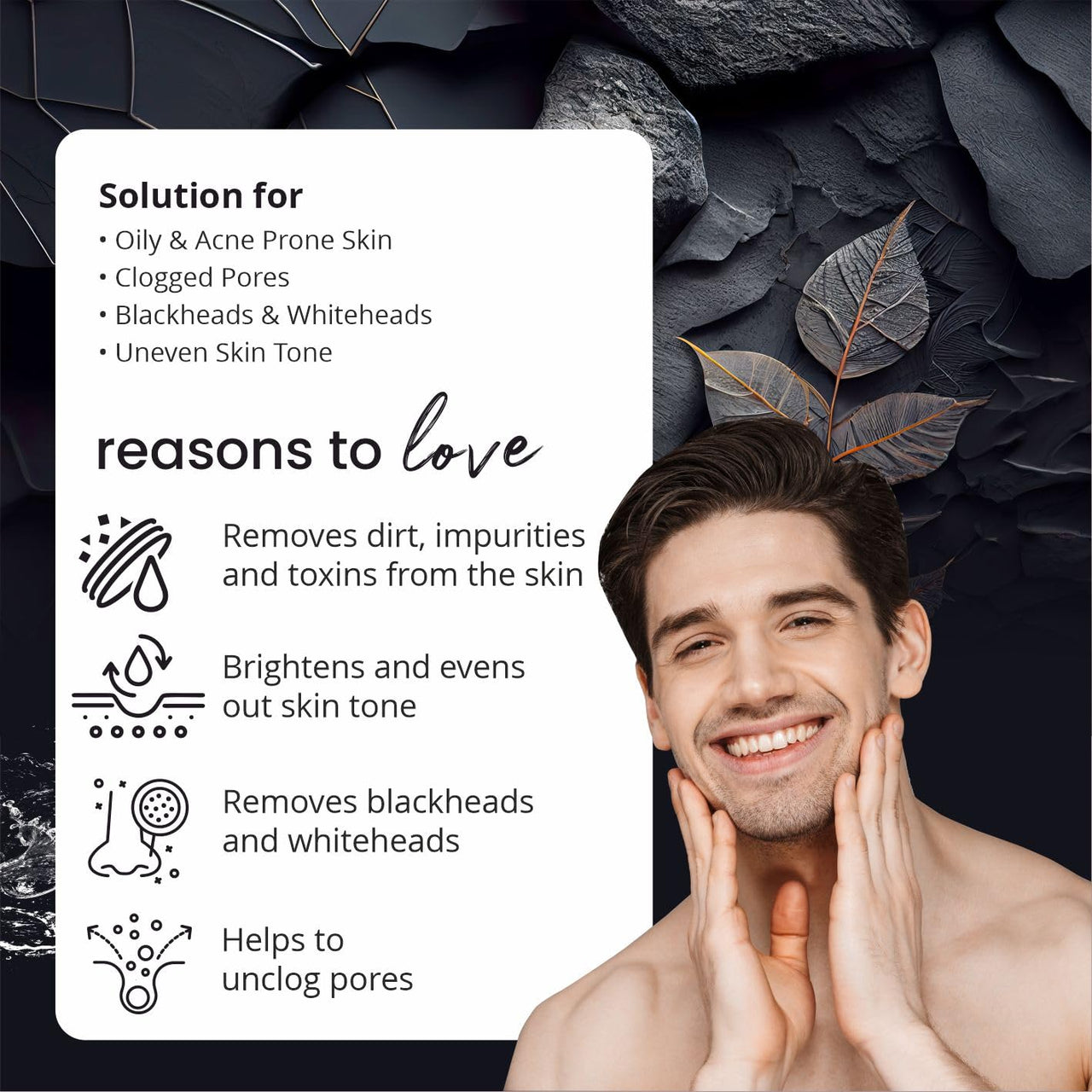 Globus Naturals Facial Kit Combo-Oil Control Anti Acne & Deep Cleansing Charcoal Men Facial Kit, For All Skin Types