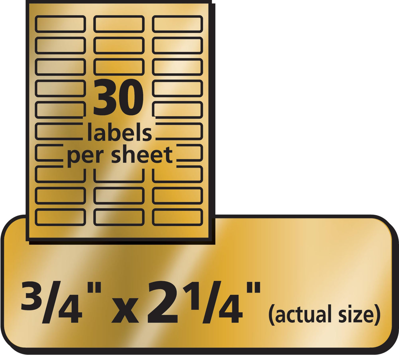 Avery Printable Return Address Labels, 0.75" x 2.25", Gold Foil, 300 Blank Mailing Labels (08987)