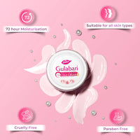 Dabur Gulabari Moisturizing Cold Cream 100gm + Gualabari Lip Balm 8gm | With Goodness of Natural Rose Oil & Vitamin E | Intense Hydration and Deep Moisturization | For Smooth & Soft skin | All Skin types