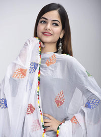 DIAMO Women's  Phulkari Chiffon Dupatta