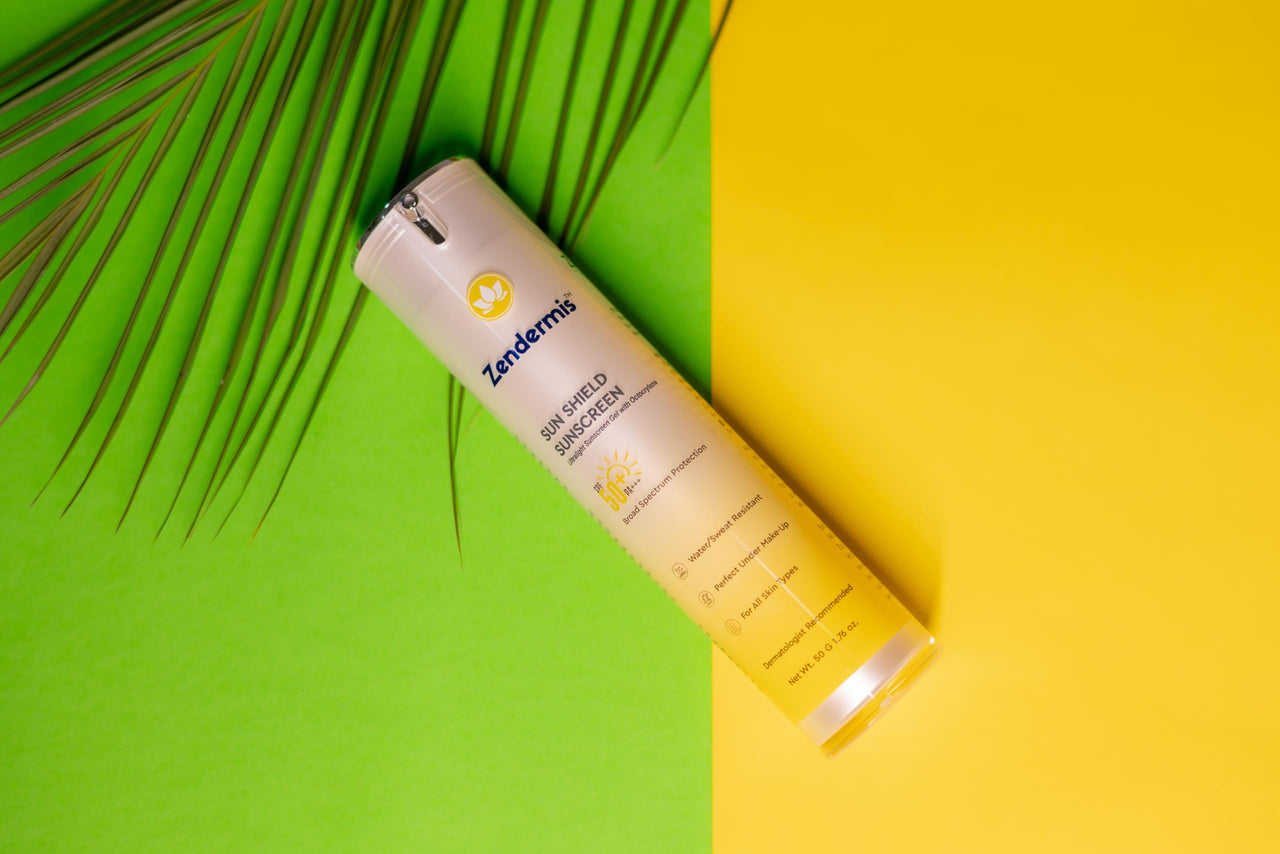 Zendermis Sun Shield Sunscreen, SPF 50 Ultralight Sun Screen Protection Gel Prevents Tanning, Pigmentation & Premature Aging, Water & Sweat Resistant, for All Skin Types [50 gms]