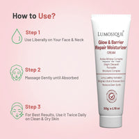 LUMOSIQUE® Glow and Barrier Repair Moisturizer Cream for Intense Moisturizing and Skin Strengthening | With Active Mineral Complex, Bright Oleoactif, Pentavitin and Moisture Complex I Skin Barrier Repair Cream | For Dry Skin, Normal Skin & Sensitive Skin