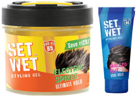 Set Wet Hair Gel Ultimate Hold, 250ml & Set Wet Hair Gel Cool Hold (100ml Tube)