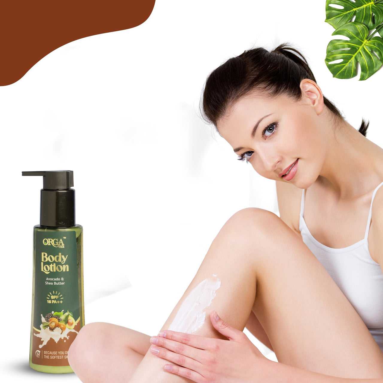 Orgatre Body Lotion | Avocado & Shea Butter with SPF 15 PA | Moisturizer for Dry Skin | Brightening & Sun Protection Body Cream 150 ml