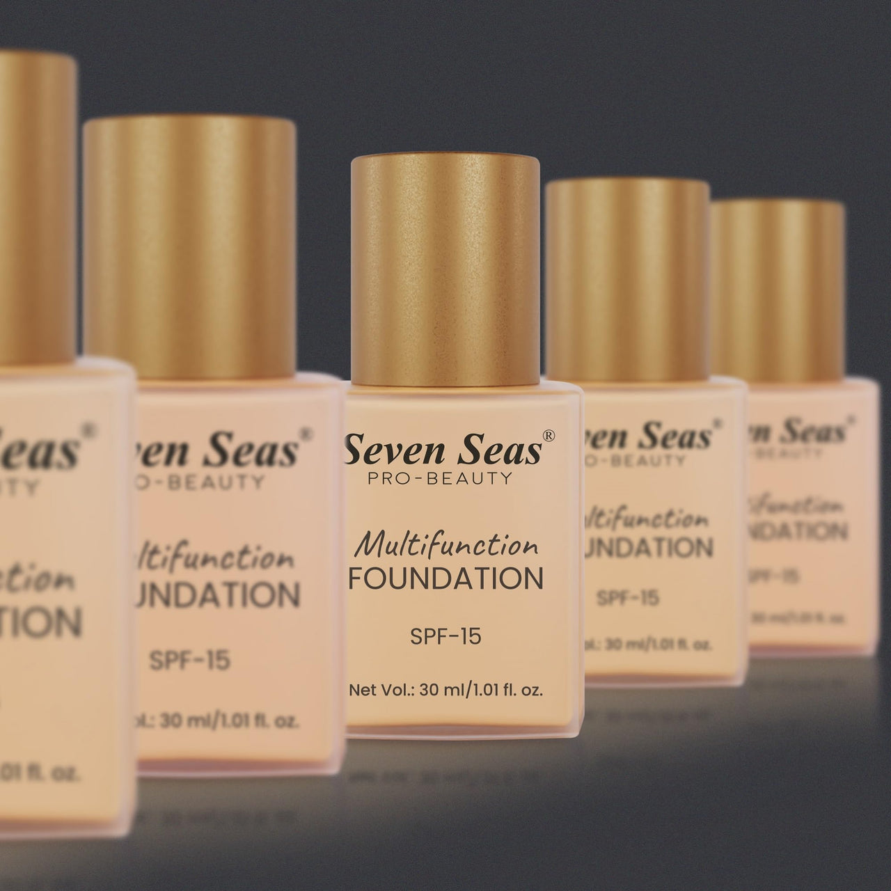 Seven Seas Multifunction Foundation, SPF-15, Oil Free, Buildable Coverage, Long Lasting, (Natural, 30ml)