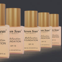 Seven Seas Multifunction Foundation, SPF-15, Oil Free, Buildable Coverage, Long Lasting, (Natural, 30ml)