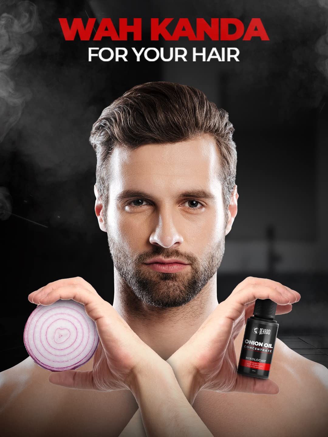 Beardo Onion Oil Concentrate, 25 ml | Onion Hair Oil for Hair Growth | Red Onion Hair Oil & Sunflower Oil | Natural | Non-sticky | Controls Hairfall & strengthen roots