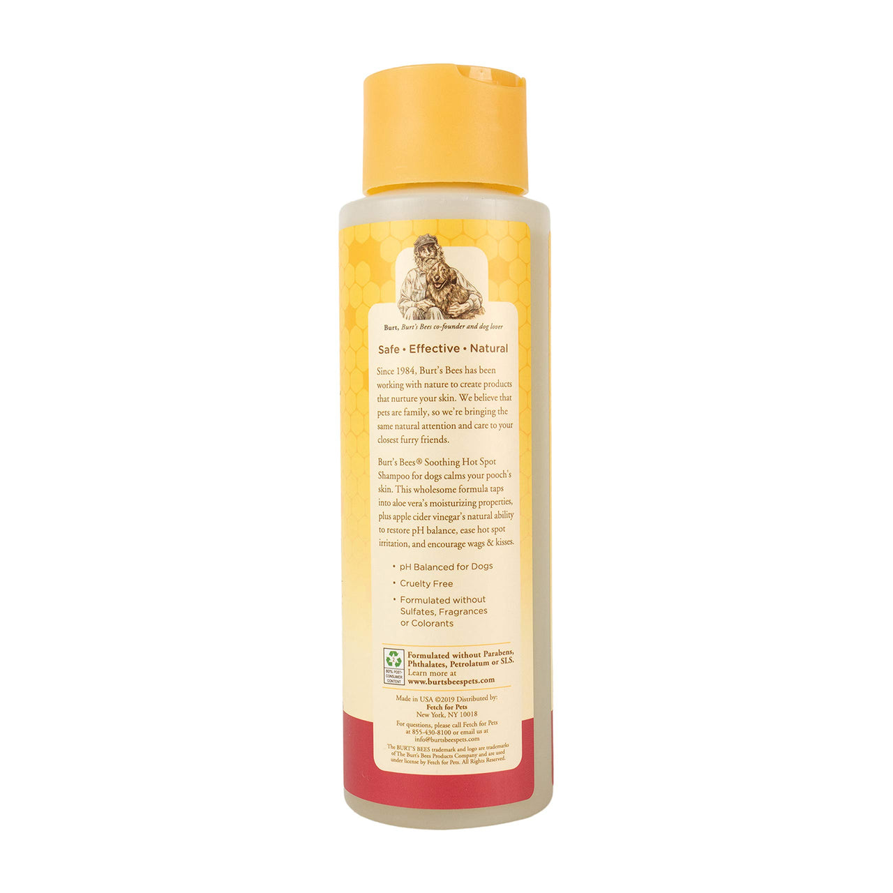 Burt's  Bees for Pets Natural Hot Spot Shampoo with Apple Cider Vinegar & Aloe Vera | Soothing & Relieving Hot Spot Remedy for Dog | Cruelty Free, Sulfate & Paraben Free, pH Balanced for Dogs | 16 Oz 16 Fl Oz (Pack of 1)