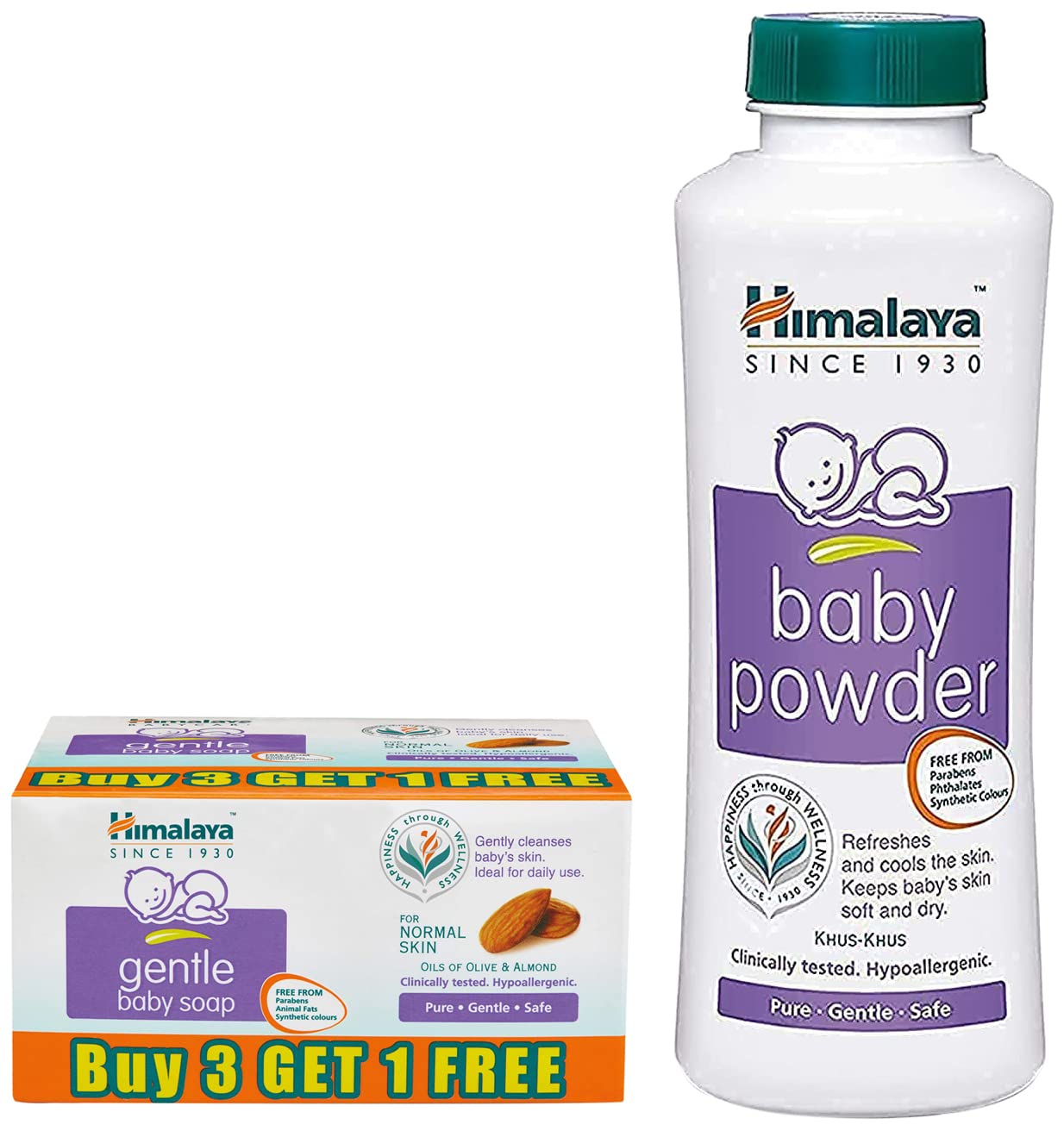 Himalaya Gentle Baby Soap (4N*75g) & Himalaya Herbals Baby Powder (200 gram)