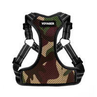 Best Pet Supplies Voyager Adjustable Dog Harness with Reflective Stripes for Walking, Jogging, Heavy-Duty Full Body No Pull Vest with Leash D-Ring, Breathable All-Weather - Army/Black Trim, S Harness (Army/Black Trim) S (Chest: 15 - 18
