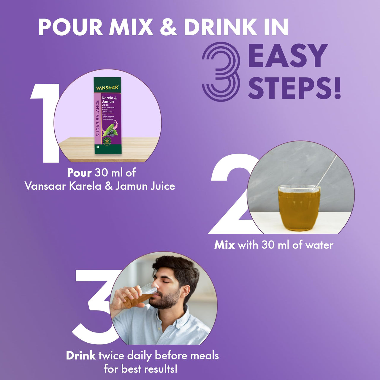 Vansaar Karela & Jamun Juice-1L| Blood sugar level management | Suitable for diabetes & prediabetes care