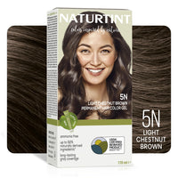 Naturtint Permanent Hair Colour Gel Light Brown 5N|For Optimal Scalp Care| Upto 100% Grey Coverage|Long Lasting Hair Colour|Ammonia Free Vegan| No Parabens| Enriched with Olives & Organic Shea Butter