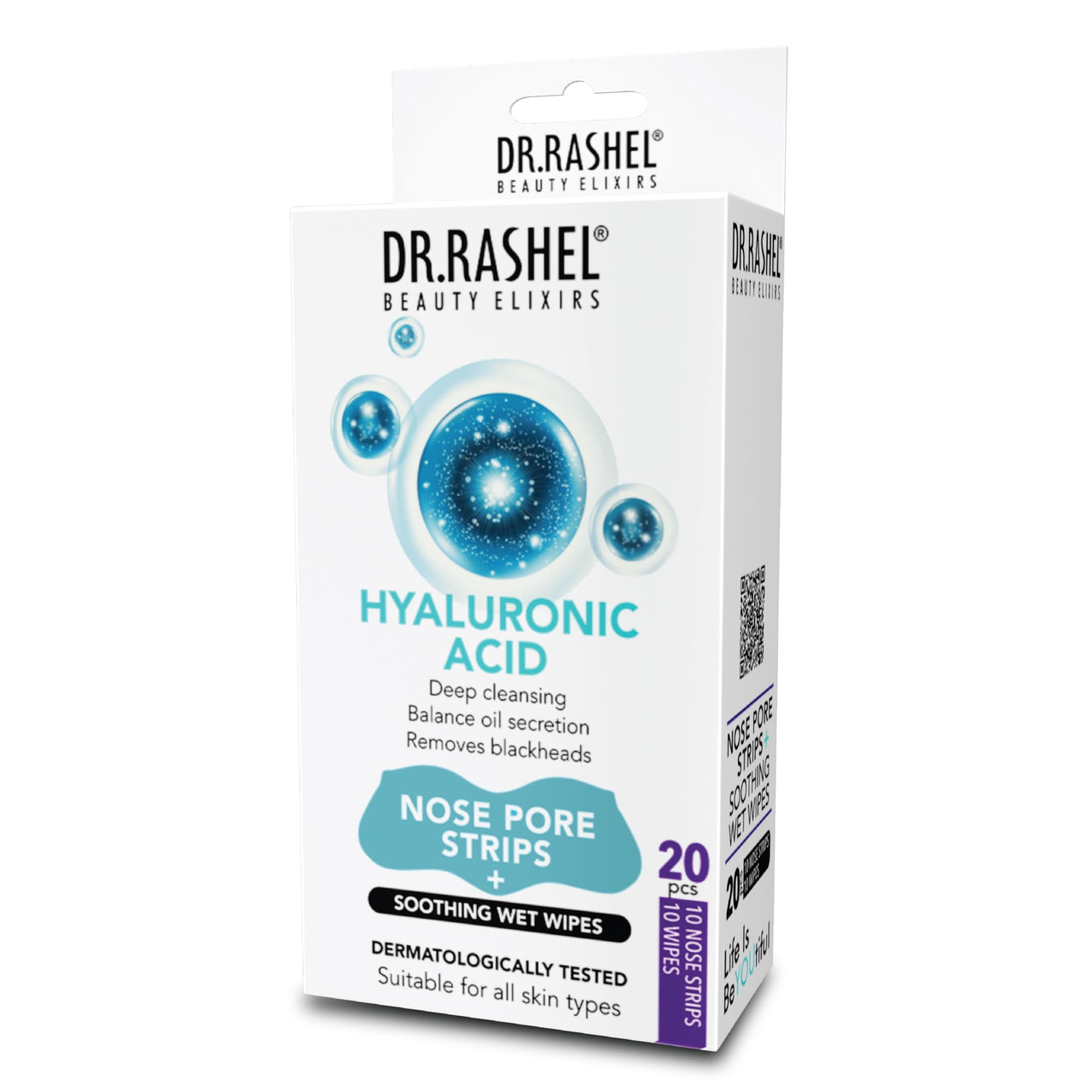 DR.Rashel Hyaluronic Nose Pore Strips For Pore Cleansing | Deep Cleansing For Painless Blackheads Removal | Deep Purifying Strips for Nose | 20 PCS