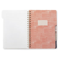 Fringe Studio Large Tab Notebook,Tribal Lines, Flexible Paperback Cover, College Ruled, 5 Subject/Die-Cut Dividers, 7.25