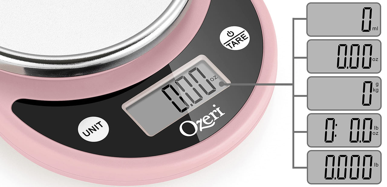 Ozeri Pronto Digital Multifunction Kitchen and Food Scale,Crystal Rose Crystal Rose