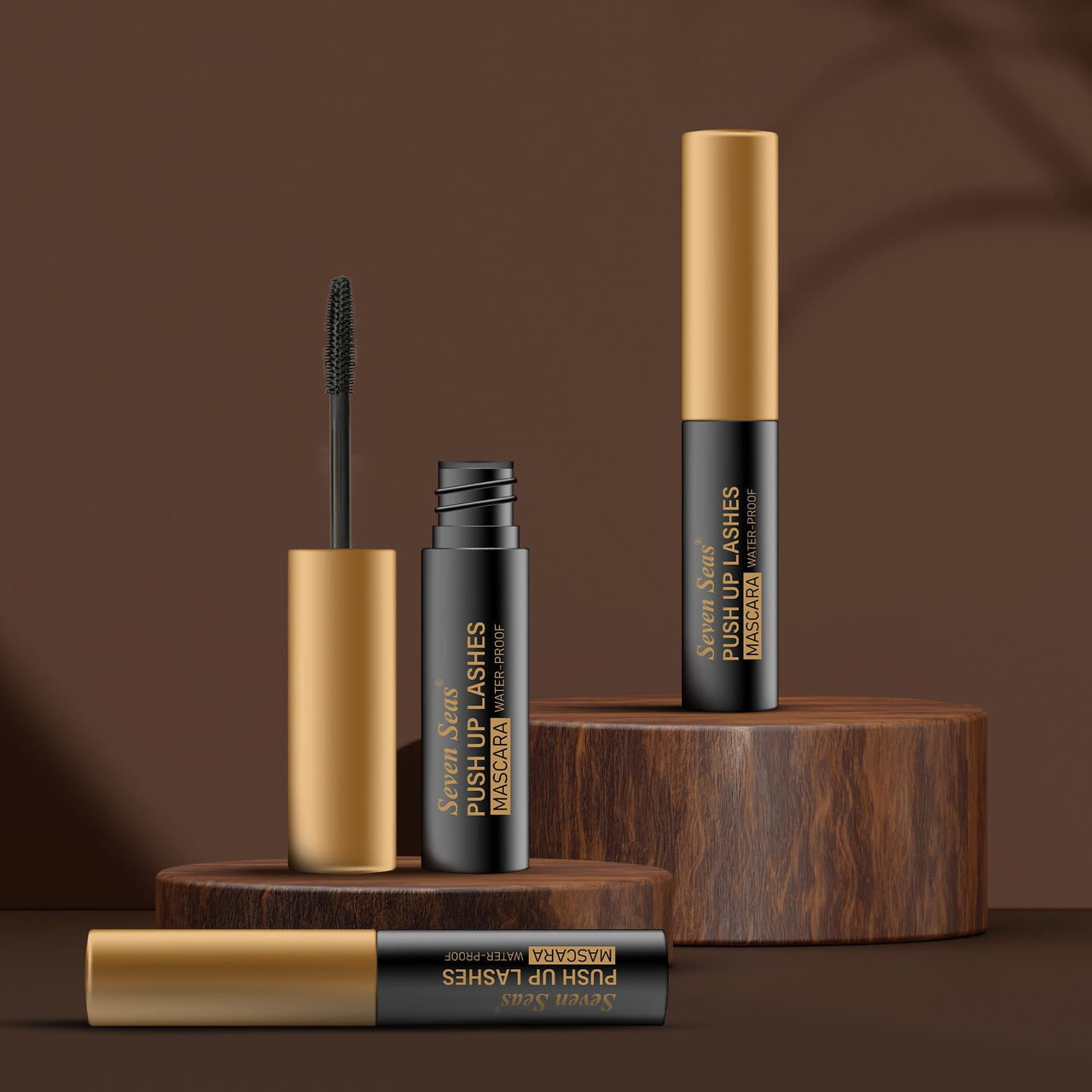 Seven Seas Push Up Lashes Mascara 10 g (Black) - For Women - Long Lasting WaterProof, Instant Volume & Glossy Looks.