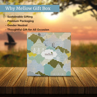 Mellow Must Have Eessential Gift Box | Rose water-100ml, Marigold & mint facewash-100ml, Chocolate and almond Scrub Soap with wooden soap tray-100g, Green apple Body Lotion-100ml, Lip cure-12g