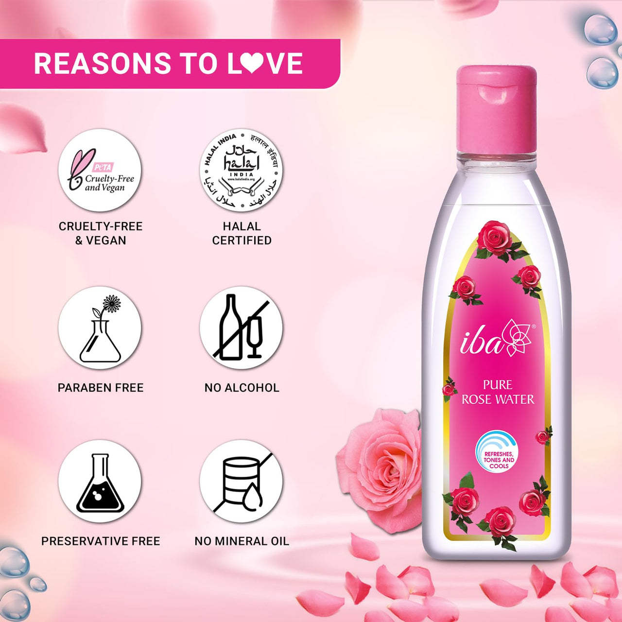 Iba Pure Rose Water, 105 Ml (Pack of 2)