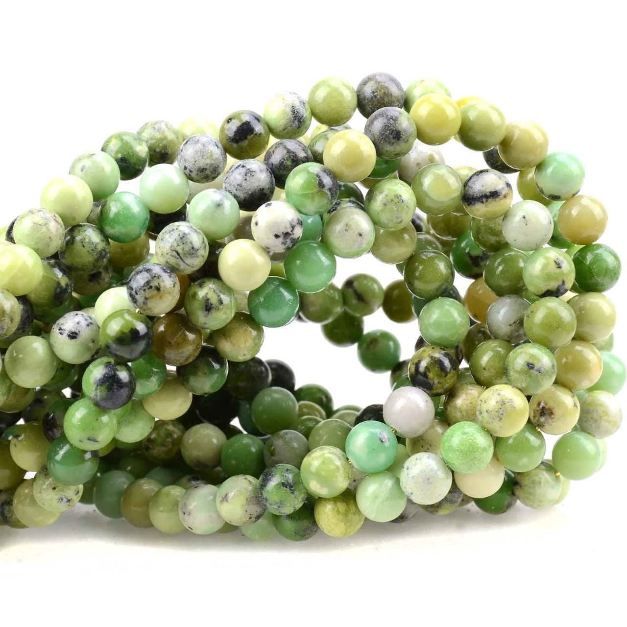 100Pcs Natural Crystal Beads Stone Gemstone Round Loose Energy Healing Beads with Free Crystal Stretch Cord for Jewelry Making (Australian Chrysoprase, 8MM) Australian Chrysoprase