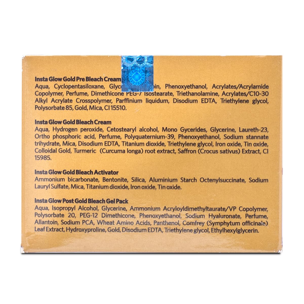 VLCC Insta Glow Gold Bleach - 30g X 4 (Pack of 4) - With Colloidal Glow For Glowing Fairness | Skin Brightening Bleach | Perfect Skin Match, Reduces Facial Hair Visibility, Brightens Complexion