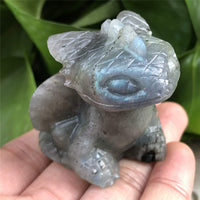 Anlingem Healing Crystal Stone Human Reiki Skull Figurine Statue Sculptures Labradorite Fly Dragon Crystal Halloween AL-LT
